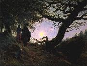 Man and Woman Contemplating the Moon Caspar David Friedrich